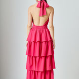 Criss Cross Halter Maxi Dress
