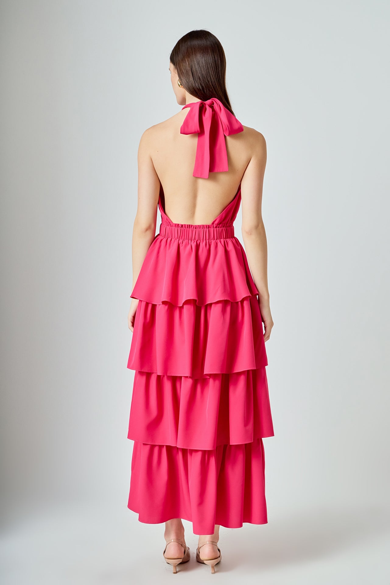 Endless Rose Halter Neck Tiered Maxi Dress - Black Endless Rose Halter Neck Tiered Maxi Dress - Black