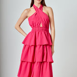 Criss Cross Halter Maxi Dress