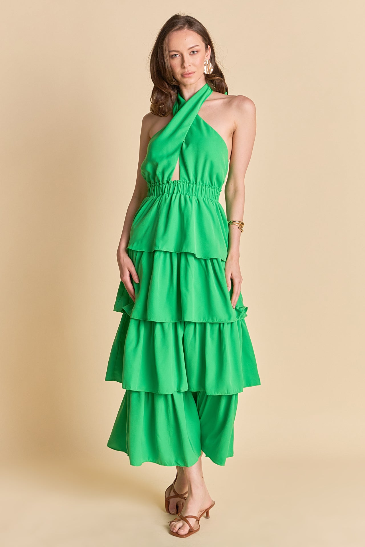 Halter Dress Kelly Green Dresses For Sale The Selena Cutout Halter