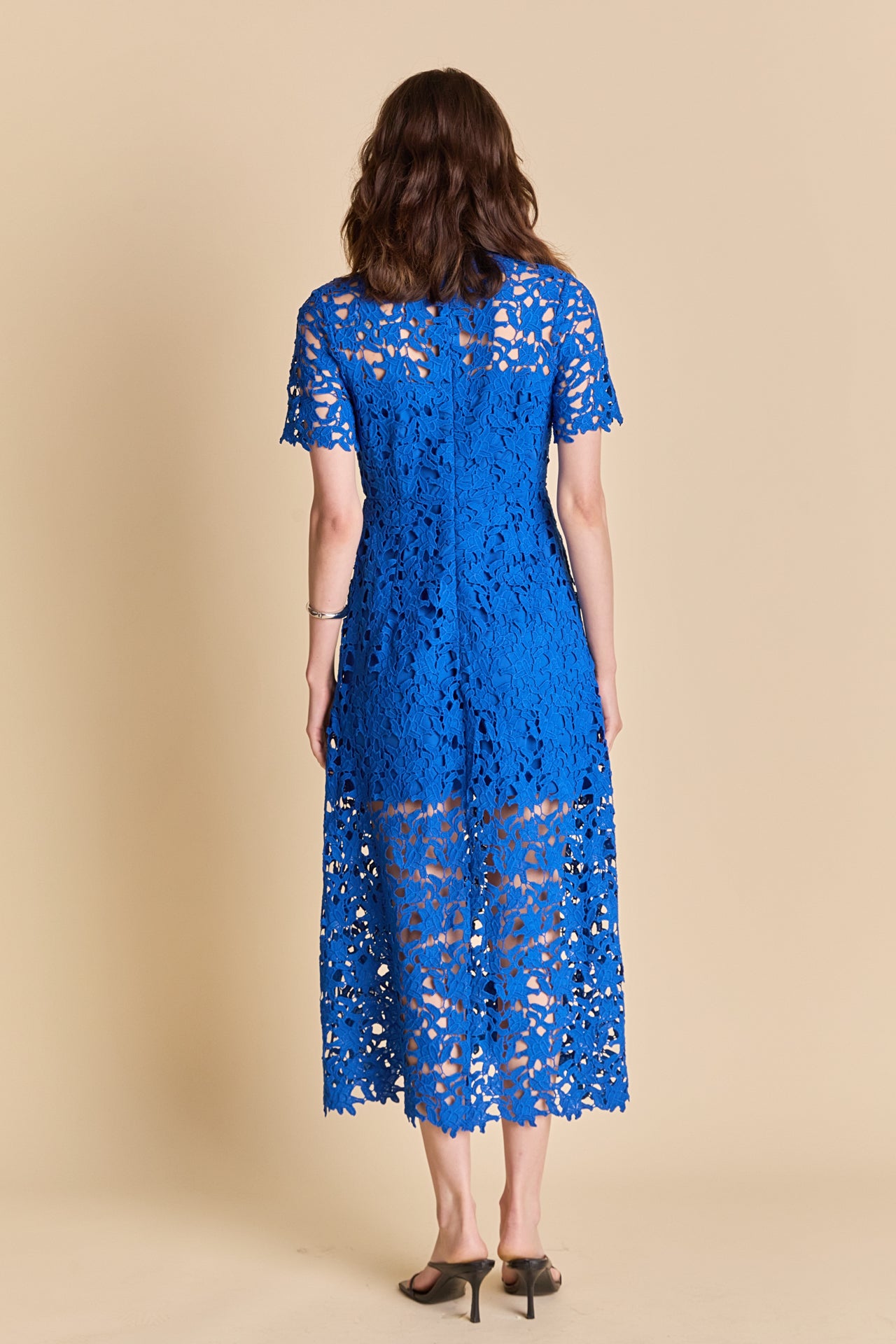 All Over Lace Short Sleeves Midi Dress – Endless Rose