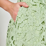 All Over Lace Short Sleeves Midi Dress