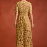 All Over Lace Short Sleeves Midi Dress