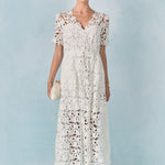 All Over Lace Short Sleeves Midi Dress – Endless Rose