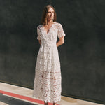 white short sleeve midi dress Wedtrend Women Casual Sleeves V Neck Summer Dress, White / L 47 Material and Care 100% cotton Hand wash cold Mini Dress White Cap Sleeve
