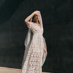 lace short sleeve white dress Open Back Detail CL135834005 Maa white floral-embroidered lace mini