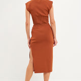 Cinched Waist Sleeveless Knit Top