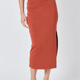 Side Slit Detailed Knit Midi Skirt