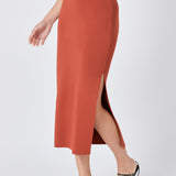 Side Slit Detailed Knit Midi Skirt