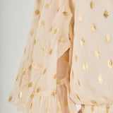 Foil Print Off-Shoulder Romper