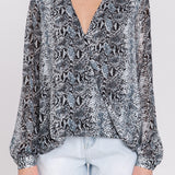 Snake Skin Pattern Wrap Shirt