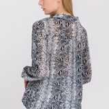 Snake Skin Pattern Wrap Shirt