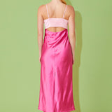 Colorblock Satin Maxi Dress