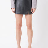 Pu Slit Detail Skort