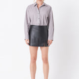 Pu Slit Detail Skort