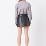 Pu Slit Detail Skort