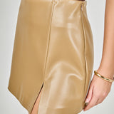 Pu Slit Detail Skort