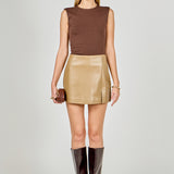 Pu Slit Detail Skort