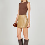 Pu Slit Detail Skort