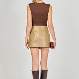 Pu Slit Detail Skort