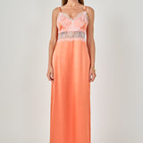 Satin Lace Slip Maxi Dress