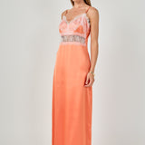 Satin Lace Slip Maxi Dress