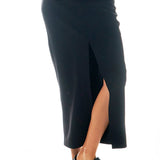 Mid-Waisted Front Slit Maxi Skirt
