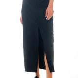 Mid-Waisted Front Slit Maxi Skirt