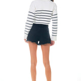 Striped Crop Poly Sweater