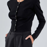 Shoulder Pad Cardigan