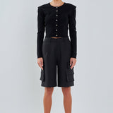 Shoulder Pad Cardigan