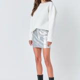 Faux Leather Mini Skirt