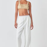 Elastic Trim Wide Pants