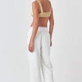 Elastic Trim Wide Pants