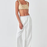 Elastic Trim Wide Pants