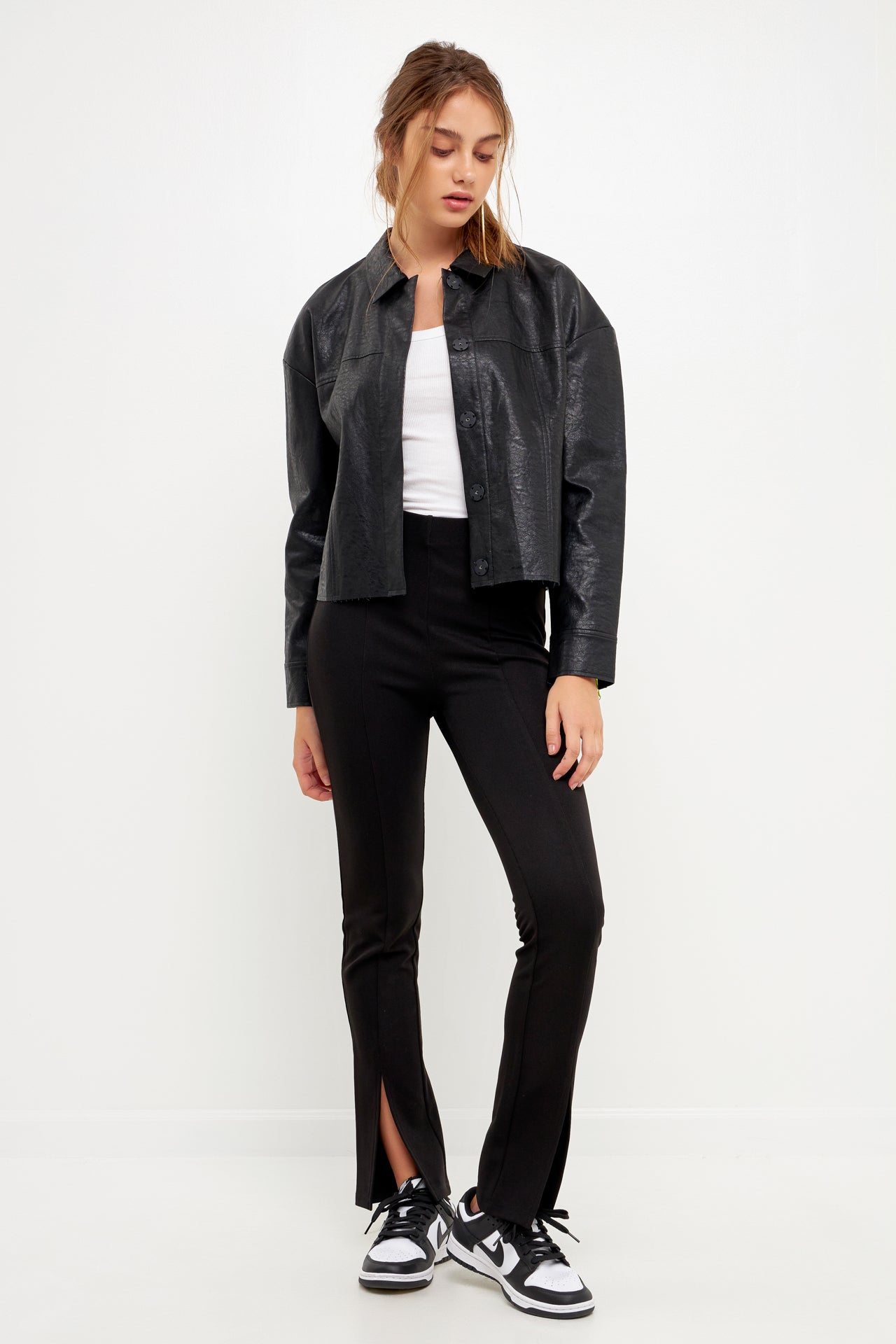 GREY LAB-Oversized Faux Leather Jacket-JACKETS available at Objectrare