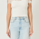 Strapless Knit Feather Top