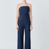 Corset Denim Jumpsuit