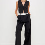 Contrast Waist Pants