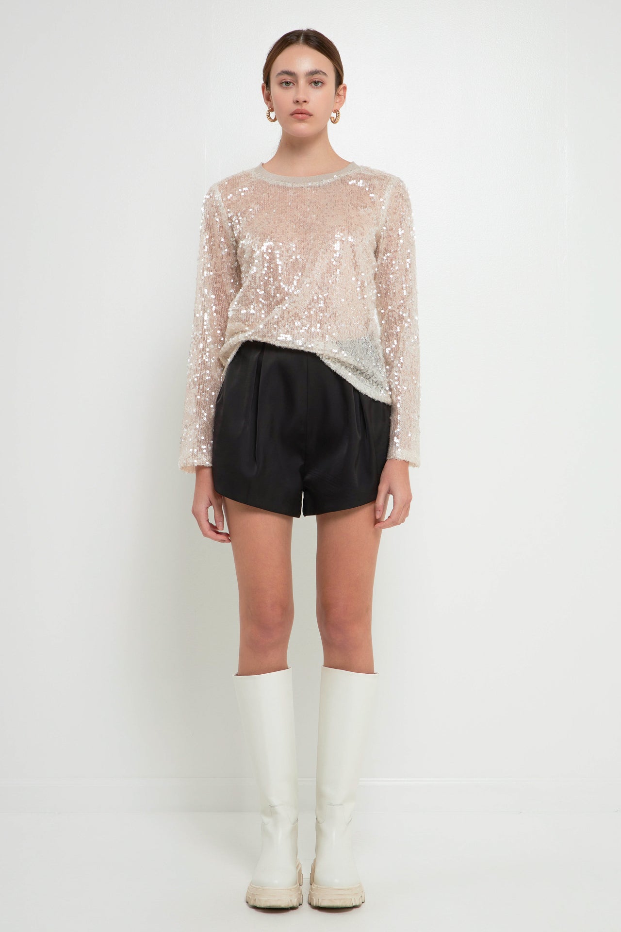 GREY LAB-High Waisted Balloon Shorts-SHORTS available at Objectrare