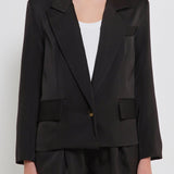 One Button Satin Blazer