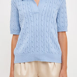 Cable Knit Polo Top
