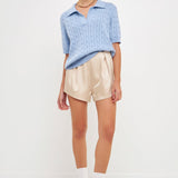 Cable Knit Polo Top