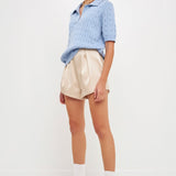 Cable Knit Polo Top
