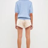 Cable Knit Polo Top