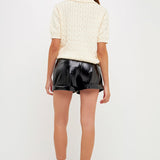 Cable Knit Polo Top