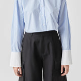 Cotton Cropped Contrast Shirt