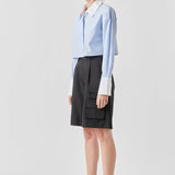 Cotton Cropped Contrast Shirt