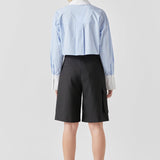 Cotton Cropped Contrast Shirt