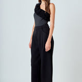 Ruffled Asymmetrical Bodysuit